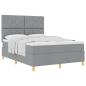 Preview: Boxspringbett mit Matratze Hellgrau 140x200 cm Stoff