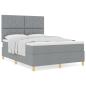 Preview: Boxspringbett mit Matratze Hellgrau 140x200 cm Stoff