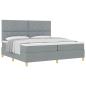 Preview: Boxspringbett mit Matratze Hellgrau 200x200 cm Stoff