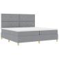 Preview: Boxspringbett mit Matratze Hellgrau 200x200 cm Stoff