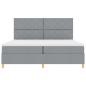 Preview: Boxspringbett mit Matratze Hellgrau 200x200 cm Stoff