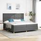 Preview: ARDEBO.de - Boxspringbett mit Matratze Dunkelgrau 200x200 cm Stoff