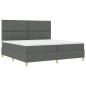 Preview: Boxspringbett mit Matratze Dunkelgrau 200x200 cm Stoff