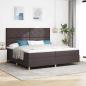 Preview: ARDEBO.de - Boxspringbett mit Kopfteil Dunkelbraun 200 x 200 cm Stoff