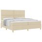 Preview: Boxspringbett mit Matratze Creme 200x200 cm Stoff