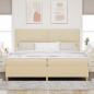 Preview: Boxspringbett mit Matratze Creme 200x200 cm Stoff