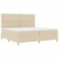 Preview: Boxspringbett mit Matratze Creme 200x200 cm Stoff