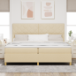 Preview: Boxspringbett mit Matratze Creme 200x200 cm Stoff