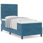 Preview: Boxspringbett mit Matratze Dunkelblau 100x200 cm Samt