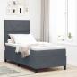 Preview: ARDEBO.de - Boxspringbett mit Matratze Dunkelgrau 100x200 cm Samt