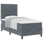 Preview: Boxspringbett mit Matratze Dunkelgrau 100x200 cm Samt