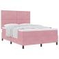 Preview: Boxspringbett mit Matratze Rosa 160x200 cm Samt