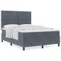 Preview: Boxspringbett mit Matratze Dunkelgrau 140x190 cm Samt