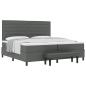 Preview: Boxspringbett mit Matratze & Bank Dunkelgrau 200x200 cm Stoff