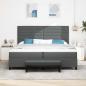 Preview: Boxspringbett mit Matratze & Bank Dunkelgrau 200x200 cm Stoff