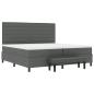 Preview: Boxspringbett mit Matratze & Bank Dunkelgrau 200x200 cm Stoff