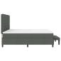Preview: Boxspringbett mit Matratze & Bank Dunkelgrau 200x200 cm Stoff