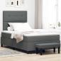 Preview: ARDEBO.de - Boxspringbett mit Matratze & Bank Dunkelgrau 120x200 cm Stoff