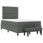 Preview: Boxspringbett mit Matratze & Bank Dunkelgrau 120x200 cm Stoff