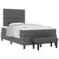 Preview: Boxspringbett mit Matratze & Bank Dunkelgrau 120x200 cm Stoff