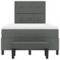 Preview: Boxspringbett mit Matratze & Bank Dunkelgrau 120x200 cm Stoff