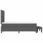 Preview: Boxspringbett mit Matratze & Bank Dunkelgrau 120x200 cm Stoff