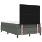 Preview: Boxspringbett mit Matratze & Bank Dunkelgrau 120x200 cm Stoff