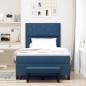 Preview: Boxspringbett mit Matratze & Bank Blau 120x190 cm Stoff