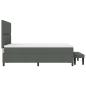Preview: Boxspringbett mit Matratze & Bank Dunkelgrau 140x200 cm Stoff