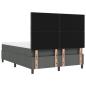 Preview: Boxspringbett mit Matratze & Bank Dunkelgrau 140x200 cm Stoff