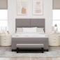 Preview: Boxspringbett mit Matratze & Bank Taupe 160x200 cm Stoff