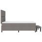 Preview: Boxspringbett mit Matratze & Bank Taupe 160x200 cm Stoff