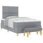Preview: Boxspringbett mit Matratze & Bank Hellgrau 120x200 cm Stoff