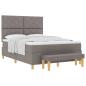 Preview: Boxspringbett mit Matratze & Bank Taupe 160x200 cm Stoff