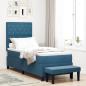 Preview: ARDEBO.de - Boxspringbett mit Matratze & Bank Dunkelblau 80x200 cm Samt