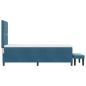 Preview: Boxspringbett mit Matratze & Bank Dunkelblau 80x200 cm Samt