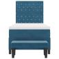 Preview: Boxspringbett mit Matratze & Bank Dunkelblau 90x190 cm Samt