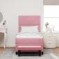 Preview: ARDEBO.de - Boxspringbett mit Matratze & Bank Rosa 90x190 cm Samt