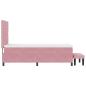 Preview: Boxspringbett mit Matratze & Bank Rosa 90x190 cm Samt