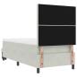 Preview: Boxspringbett mit Matratze & Bank Hellgrau 100x200 cm Samt
