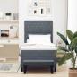 Preview: Boxspringbett mit Matratze & Bank Dunkelgrau 100x200 cm Samt