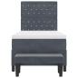 Preview: Boxspringbett mit Matratze & Bank Dunkelgrau 100x200 cm Samt
