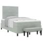 Preview: Boxspringbett mit Matratze & Bank Hellgrau 120x200 cm Samt