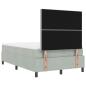 Preview: Boxspringbett mit Matratze & Bank Hellgrau 120x200 cm Samt