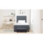 Preview: Boxspringbett mit Matratze & Bank Dunkelgrau 120x200 cm Samt