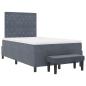 Preview: Boxspringbett mit Matratze & Bank Dunkelgrau 120x200 cm Samt