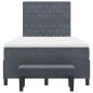 Preview: Boxspringbett mit Matratze & Bank Dunkelgrau 120x200 cm Samt