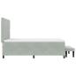 Preview: Boxspringbett mit Matratze & Bank Hellgrau 140x190 cm Samt