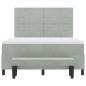 Preview: Boxspringbett mit Matratze & Bank Hellgrau 140x190 cm Samt