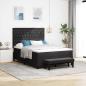 Preview: ARDEBO.de - Boxspringbett mit Matratze & Bank Schwarz 140x200 cm Samt